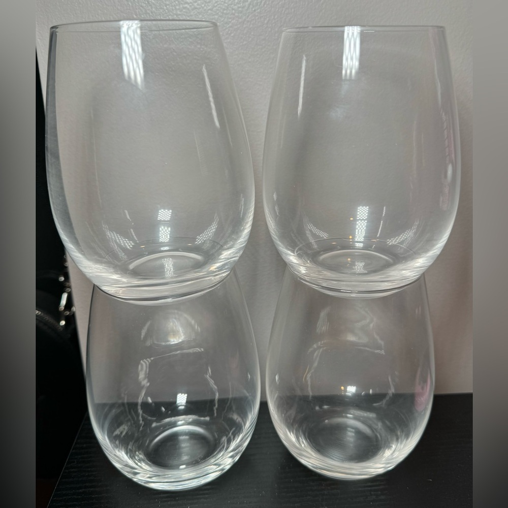 Elixir Glassware Stemless Wine Glasses, 17 oz Crystal Wine Glass — Set Of 4